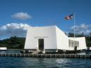The USS Arizona Memorial in Pearl Harbor, Hawaii.